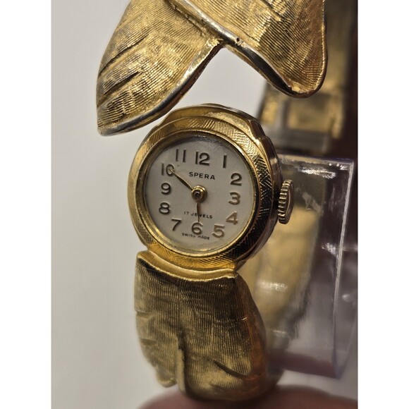 Vintage Swiss SPERA Mechanical Gold Tone "Hidden Watch Face" Bracelet. Running - Picture 1 of 12